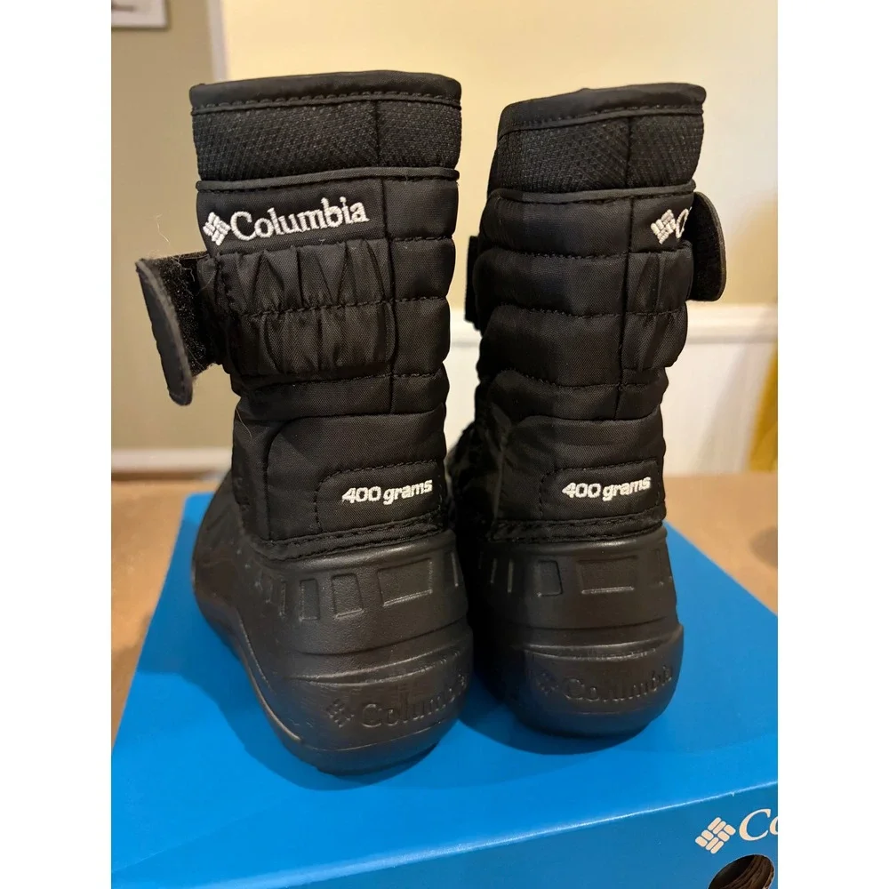 Columbia Powderbug Snowlite Toddler Snow Boots Size 7 Black White BV6077-010